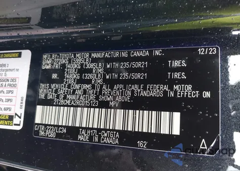 2024 Lexus Rx 500H F Sport Performance из США, поврежденный, VIN 2T2BCMEA2RC015123